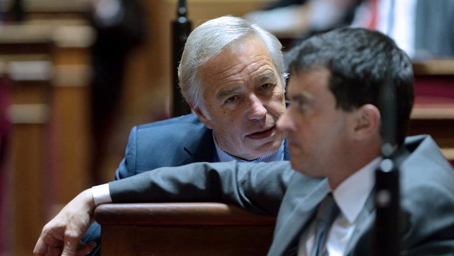 Francois Rebsamen et Manuel Valls le 16 octobre 2012 au Sénat