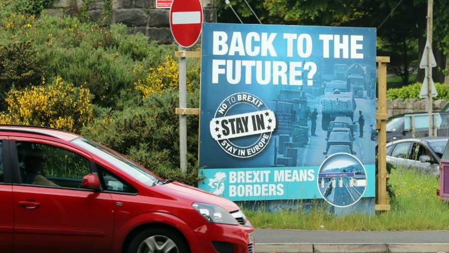 Une pancarte "non au Brexit" à Newry en Irlande du Nord le 7 juin 2016
