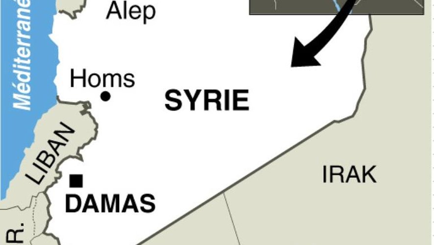 Infographie localisant la ville d'Azaz, reprise aux rebelles de l'armée syrienne par des jihadistes