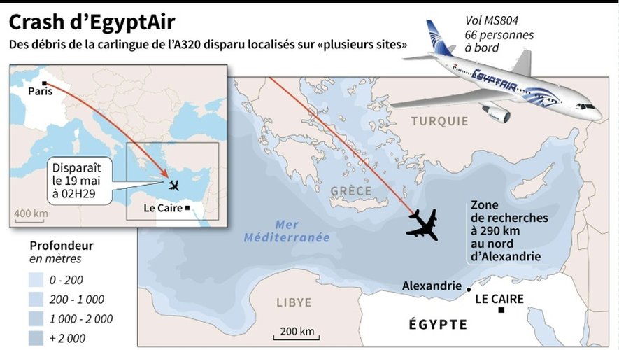 Crash d'EgyptAir : des débris de la carlingue localisés