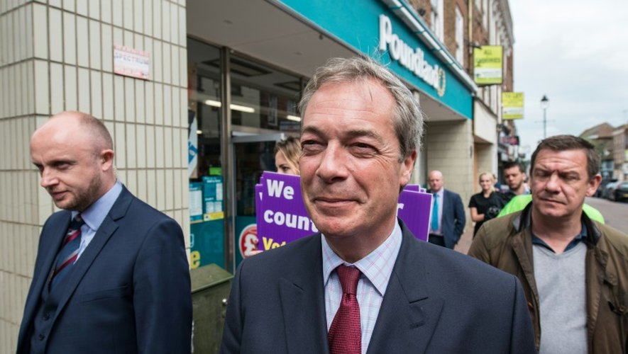 Nigel Farage en campagne  le 13 juin 2016 à  Sittingbourne