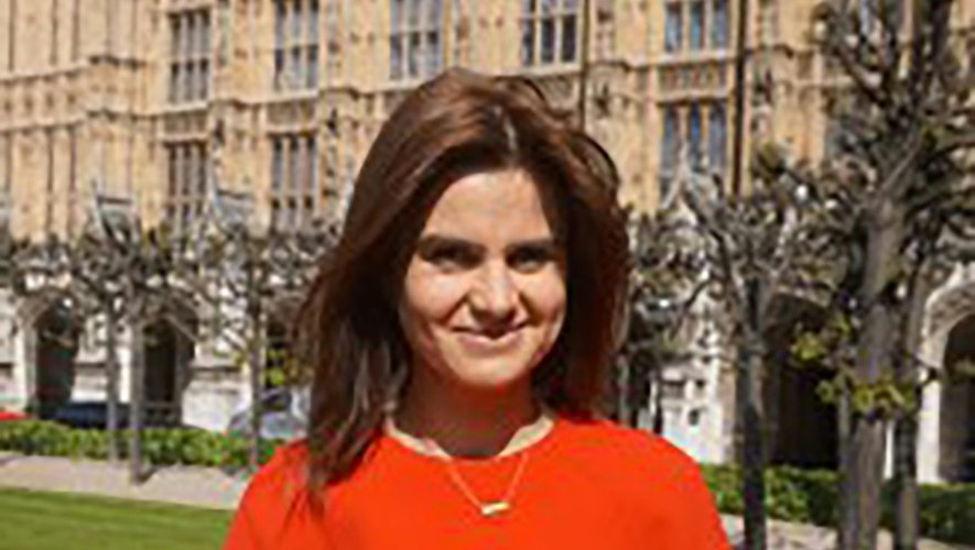 La députée britannique Jo Cox, devant les Chambres du Parlement à Londres