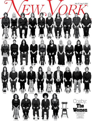 La couverture du New York Magazine du 27 juillet - 9 août 2015 sur laquelle posent 35 femmes qui accusent le comédien Bill Cosby de les avoir droguées et agressées sexuellement