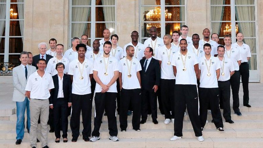 L'équipe de France de basket championne d'Europe reçue à l'Elysée par le président François Hollande