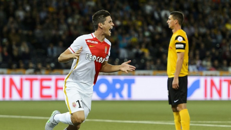 L'attaquant argentin Guido Carillo, buteur pour Monaco face aux Young Boys en 3e tour préliminaire aller de Ligue de champions, à Berne le 28 juillet 2015