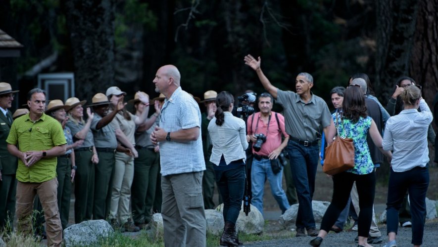 Le président Barack Obama arrive au parc Yosemite le 17 juin 2016