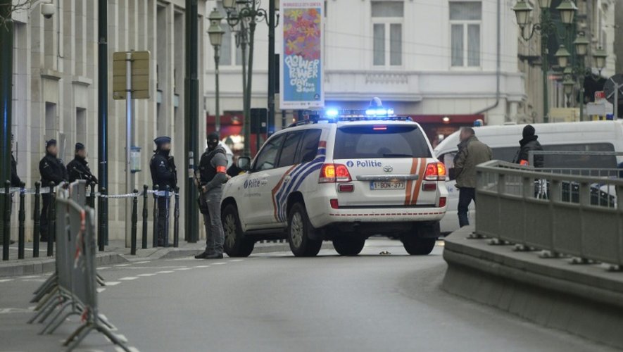 Intervention de la police belge à Bruxelles, le 31 mars 2016