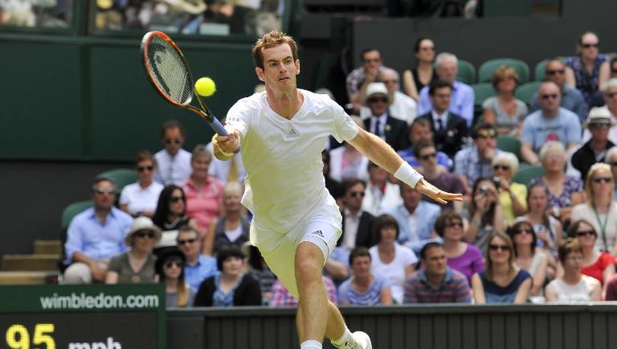 L'Anglais Andy Murray lors du 1r tour de Wimbledon contre le Belge David Goffin, le 23 juin 2014.
