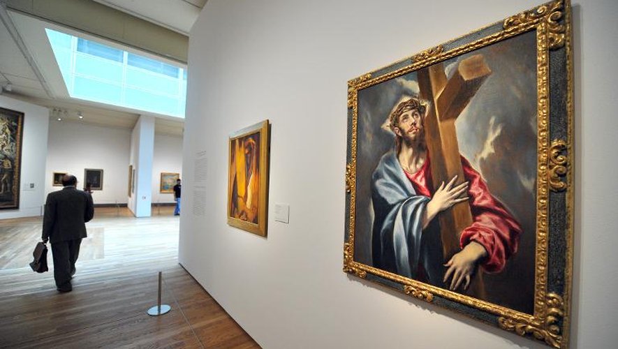 Le tableau "Le Christ portant sa croix" du Greco est présenté au musée du Prado à Madrid dans le cadre d'une exposition sur l'influence des oeuvres du Greco sur les peintres modernes le 23 juin 2014