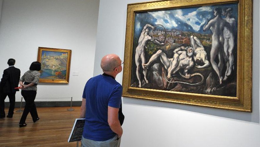 Le tableau "Laocoon" du Greco est présenté au musée du Prado à Madrid dans le cadre d'une exposition sur l'influence des oeuvres du Greco sur les peintres modernes le 23 juin 2014