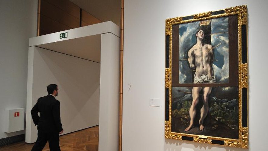 Le tableau "San Sebastian" du Greco est présenté au musée du Prado à Madrid dans le cadre d'une exposition sur l'influence des oeuvres du Greco sur les peintres modernes le 23 juin 2014