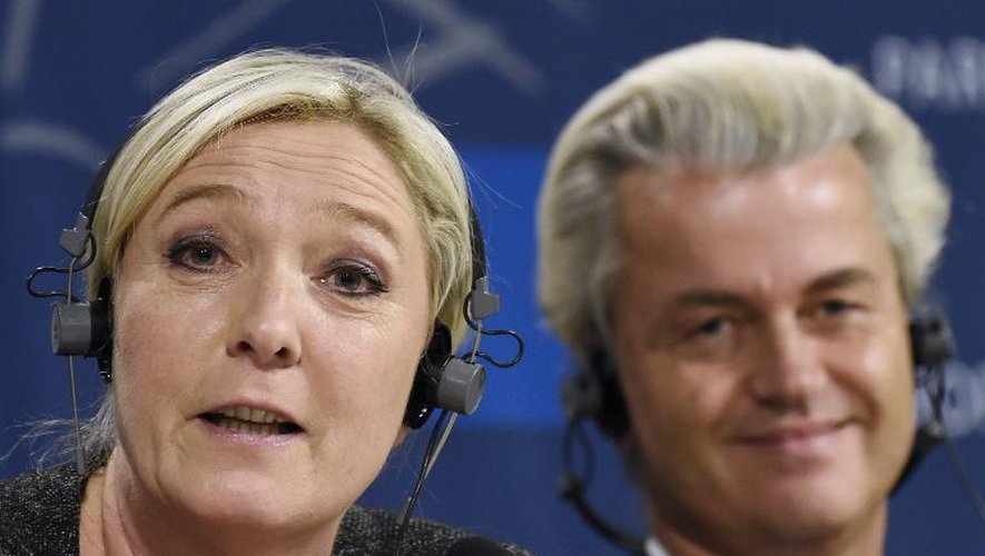 Marine Le Pen et Geert Wilders le 28 mai 2014 au Parlement européen