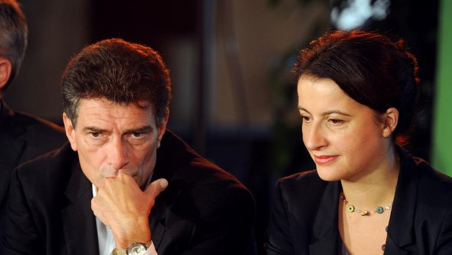 La ministre du Logement Cécile Duflot et le secrétaire général d'Europe Ecologie-Les Verts (EELV), Pascal Durand, le 26 septembre 2013 à Angers