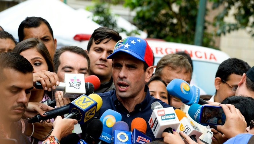 Henrique Capriles, l'un des leaders de l'opposition, le 20 juin 2016 à Caracas