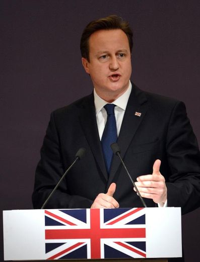 Le Premier ministre britannique David Cameron,à Bombay le 18 février 2013