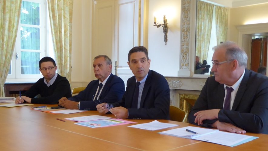 Thierry Pincay, Jean-Claude Luche, Louis Laugier et André Drubigny, directeur de la DDCSPP.