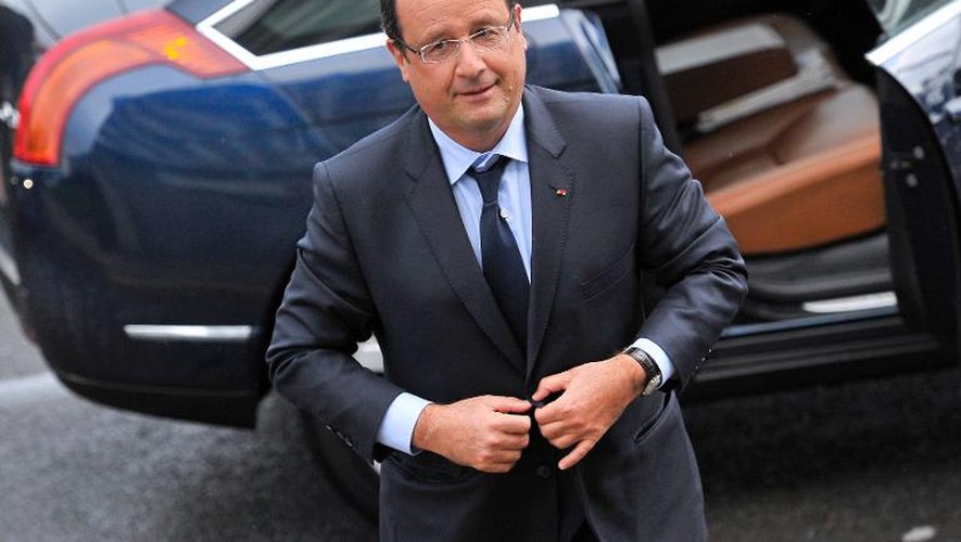 François Hollande à son arrivée le 26 septembre 2013 à l'usine Arcelor-Mittal à  Florange
