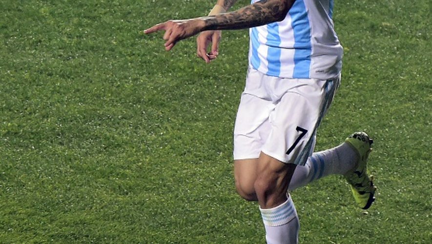 L'Argentin Angel Di Maria buteur contre le Paraguay en demi-finale de la Copa America, le 30 juin 2015 à Concepcion au Chili