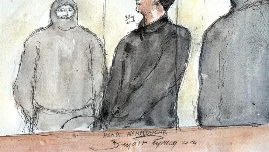 Croquis d'audience de Mehdi Nemmouche le 5 juin 2014 à la cour d'appel de Versailles
