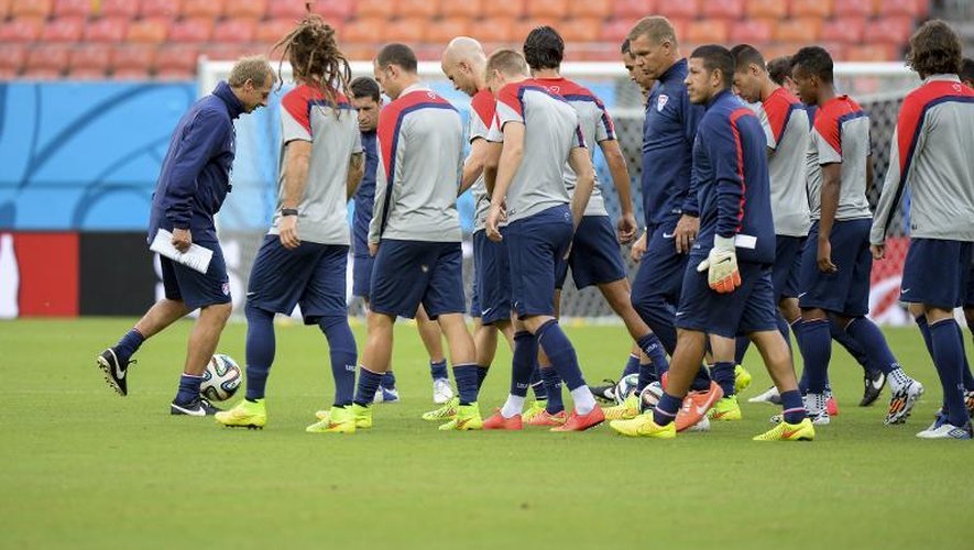 L'équipe des Etats-Unis à l'entraînement à l'Arena Amazonia, à Manaus, le 21 juin 2014 à la veille de sa rencontre face au Portugal dans le Groupe G