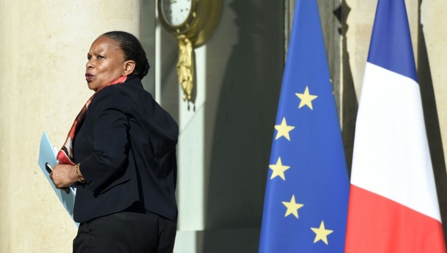 La ministre de la Justice Christiane Taubira à son arrivée le 30 juin 2015 à l'Elysée à Paris