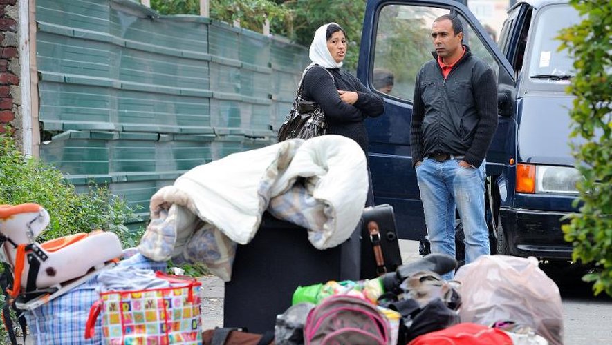 Evacuation d'un campement de roms le 27 septembre 2013 à Roubaix