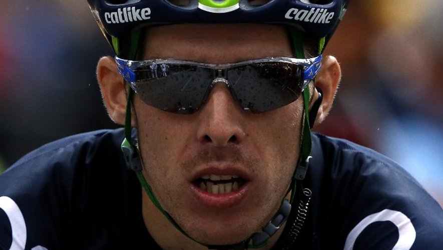 Le Portugais Rui Costa à l'arrivée de la 19e étape du Tour de France cycliste le 19 juillet 2013 au Grand-Bornand