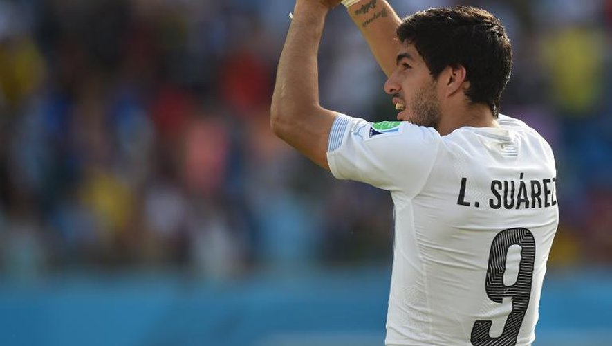 L'attaquant uruguayen Luis Suarez lors du match contre l'Italie au Mondial, le 24 juin 2014 à Natal