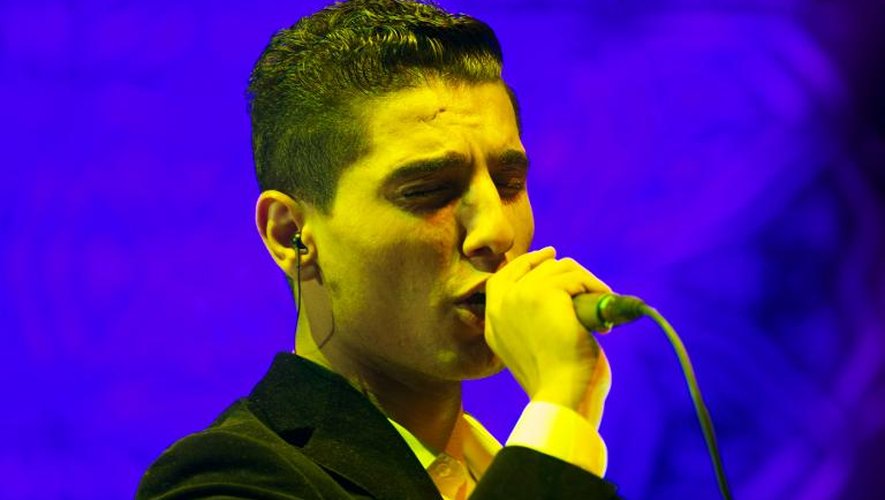 Le chanteur palestinien Mohammed Assaf en concert le 29 septembre 2013 à La Haye