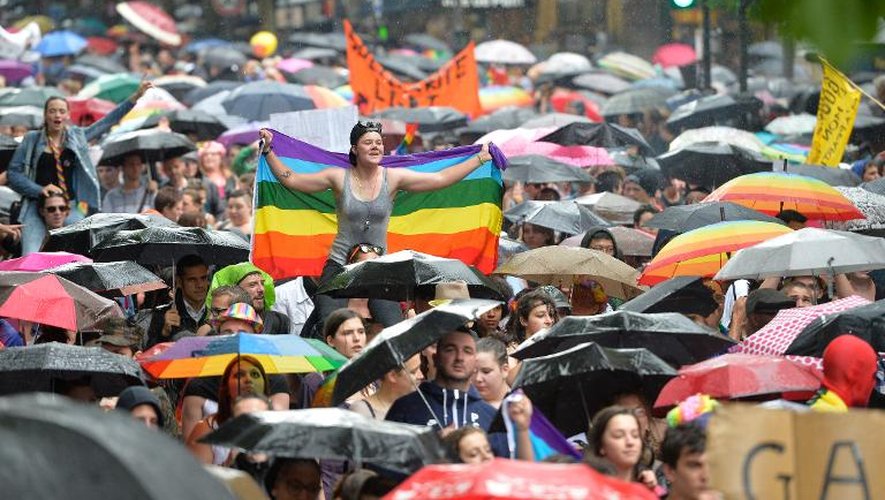 Départ de la Gay Pride à Paris, le 28 juin 2014