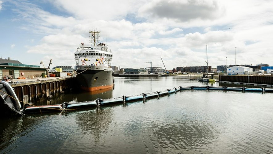 Le prototype pour dépolluer les océans présenté à Scheveningen, aux Pays-Bas, le 22 juin 2016