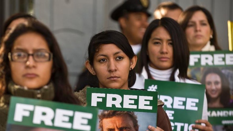Manifestation de soutien aux militants de Greenpeace emprisonnés en Russie, le 27 septembre 2013 à Mexico