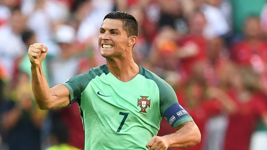 L'attaquant portugais Cristiano Ronaldo, auteur d'un doublé face à la Hongrie lors de l'Euro, le 22 juin 2016 à Lyon