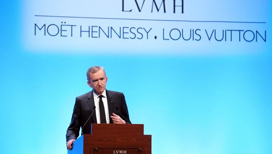 Le Pdg de LVMH Bernard Arnault lors de la présentation annuelle des résultats du groupe, le 31 janvier 2013 à Paris