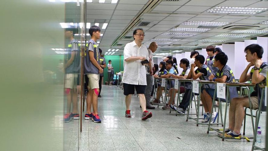 Un bureau de vote à Hong Kong où s'est déroulé un référendum officieux sur le suffrage universel le 29 juin 2014