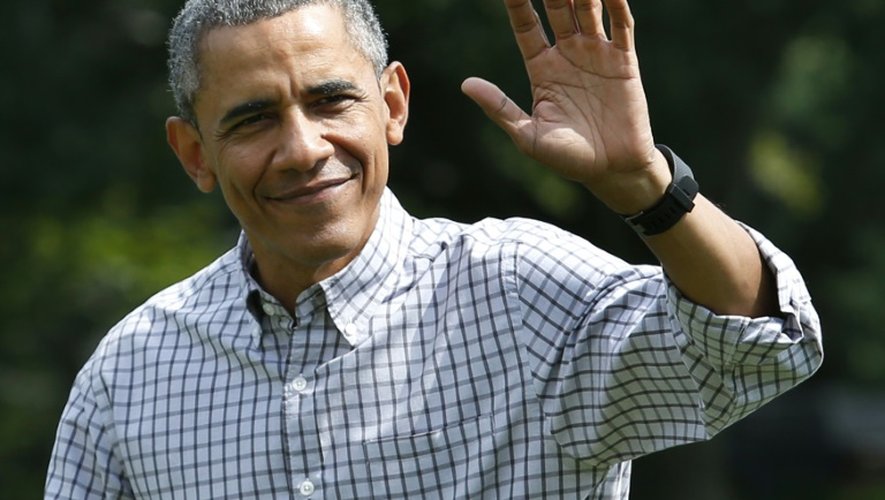 Barack Obama de retour le 2 août 2015 à la Maison Blanche à Washington