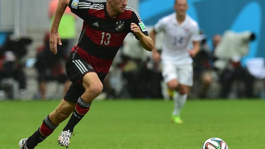 L'attaquant allemand Thomas Müller face aux Etats-Unis, le 26 juin 2014 à l'Arena Pernambuco de Recife