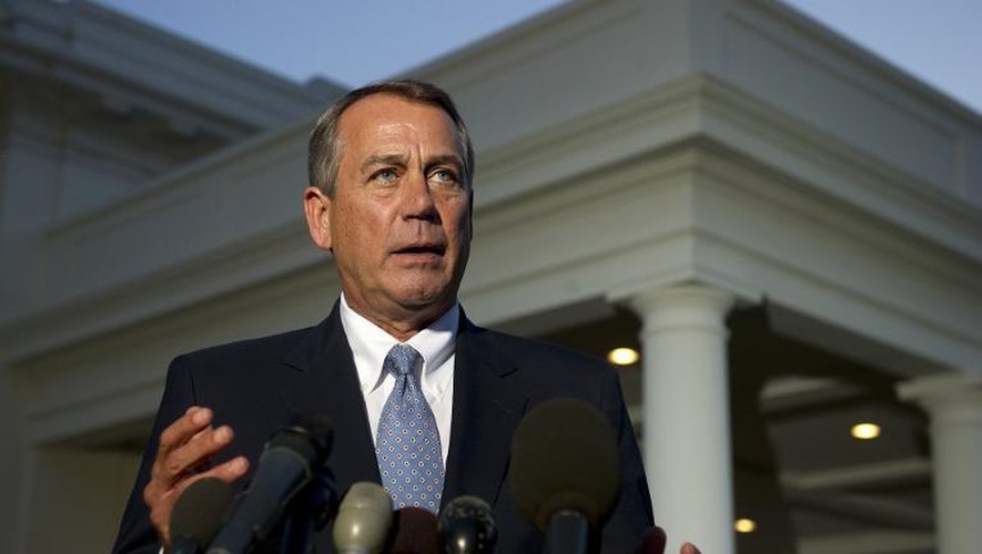 Le président républicain de la Chambre des représentants, John Boehner, face à la presse le 2 octobre 2013 à Washington