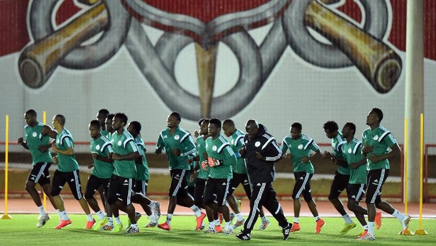 Les Nigérians à l'entraînement, le 27 juin 2014 à Brasilia
