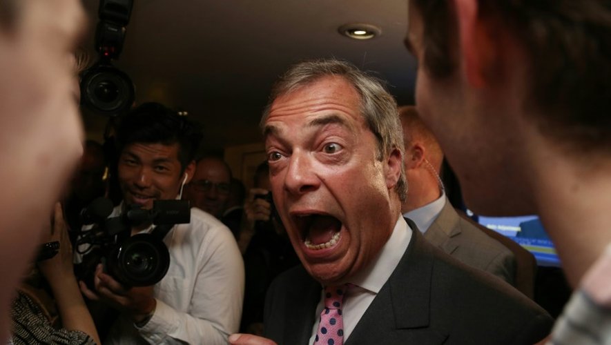 Nigel Farage à l'annonce des résultats du référendum le 24 juin 2016 à Londres