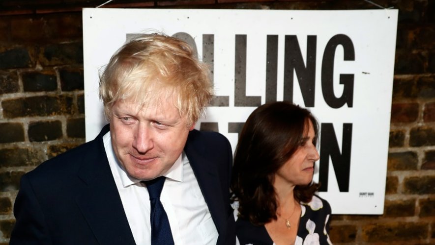 Boris Johnson et sa femme Marina Wheeler à leur arrivée au bureau de vote le 23 juin 2016 à Londres