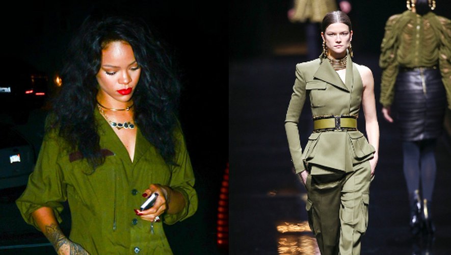 MODE Rihanna adopte la tendance kaki, couleur phare de la rentrée 2014 PHOTOS