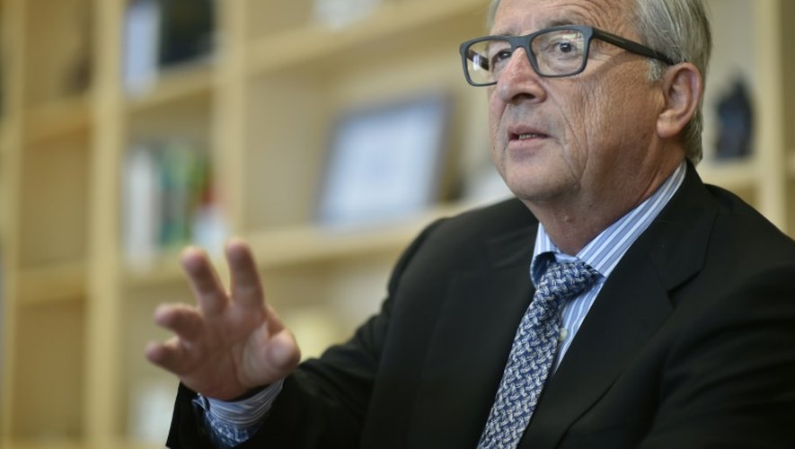 Jean-Claude Juncker lors de son interview à l'AFP le 4 août 2015 à Bruxelles