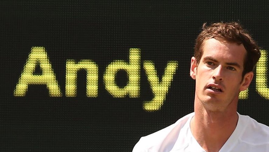 Le Britannique Andy Murray lors de son match contre le Bulgare Grigor Dimitrov à Wimbledon, le 2 juillet 2014