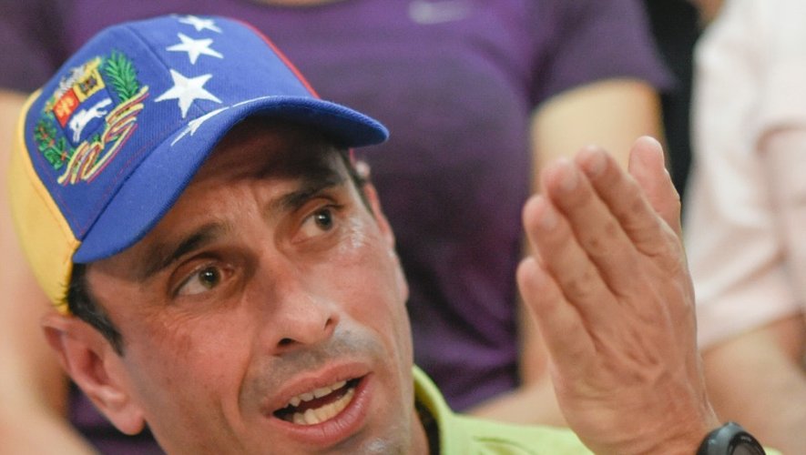 L'opposant Henrique Capriles Radonski lors d'une conférence de presse le 24 juin 2016 à Caracas