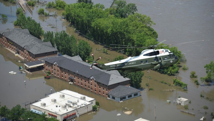 Inondations le 19 juin 2008 à Iowa City aux Etats-Unis