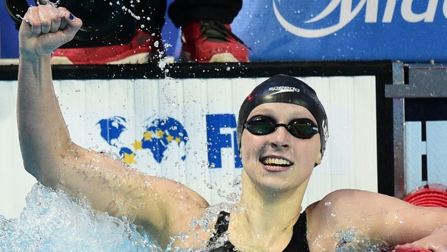 Katie Ledecky, vainqueur du 200 m nage libre, en finale des Mondiaux de natation, le 5 août 2015 à Kazan