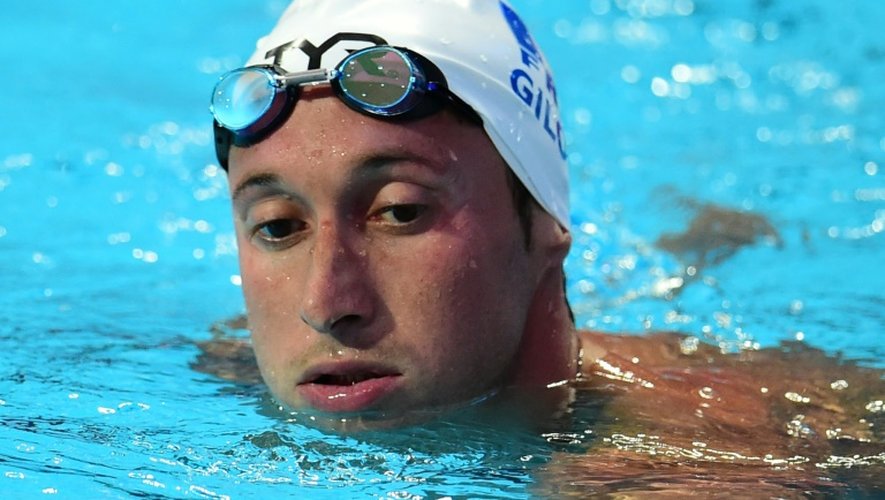 Fabien Gilot à l'issue de sa demi-finale du 100 m nage libre des Mondiaux de Kazan, le 5 août 2015