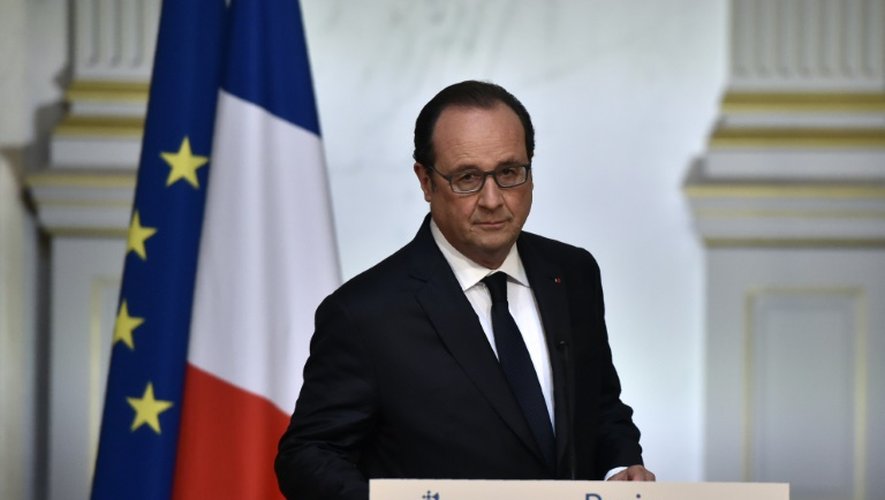 François Hollande lors d'une allocution solennelle le 24 juin 2016 à l'Elysée à Paris