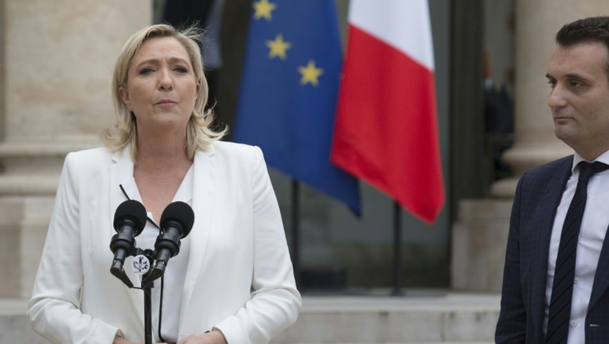 La présidente du FN Marine Le Pen, le 25 juin 2016 à l'Elysée